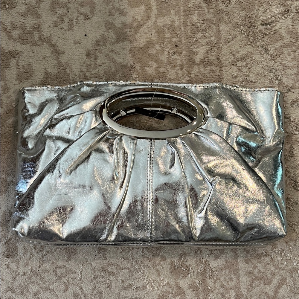 Silver Metallic Women's Clutch